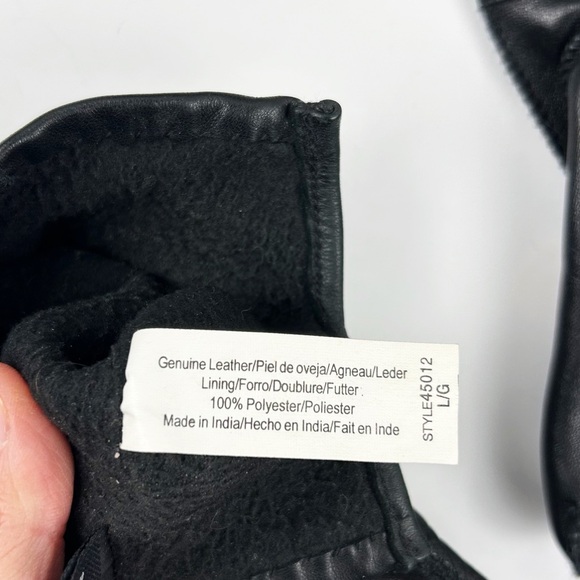 Isotoner Genuine Leather Gloves Black Women's Size Large - Picture 3 of 4